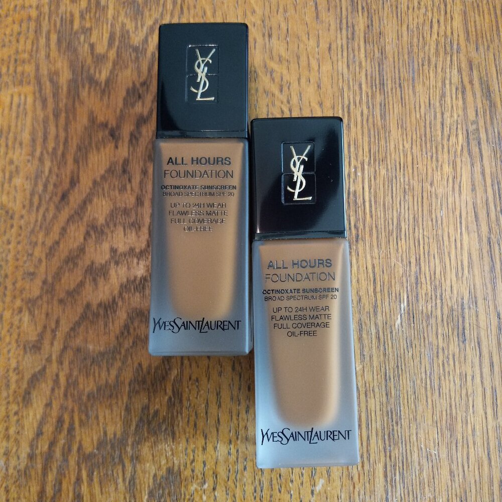 NIB Lot of 2 YSL All Hours Foundation B80 Chocolate .84oz each - Picture 2 of 16